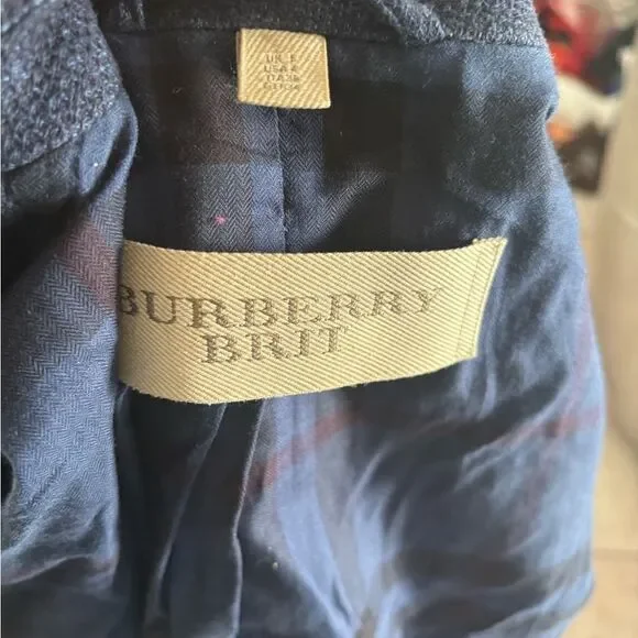 burberry brit blazer dress suit coat blazer classic button top long sleeve y2k - Picture 4 of 6
